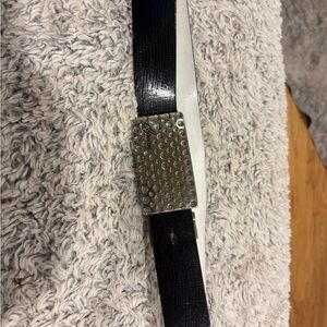 Guess‎ Reversible Belt Womens XL Black White Good Studded Plaque Buckle 941201